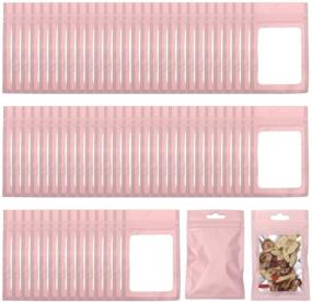 img 4 attached to Allure Maek 200 Pieces Mylar Ziplock Bags - Pink Metallic Aluminum Foil Food Storage Pouch 7.5 x 12 cm/ 3 x 4.7 Inch