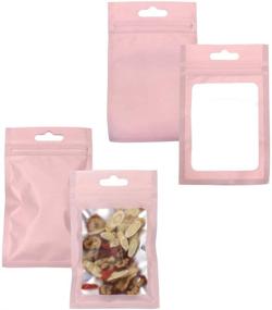 img 2 attached to Allure Maek 200 Pieces Mylar Ziplock Bags - Pink Metallic Aluminum Foil Food Storage Pouch 7.5 x 12 cm/ 3 x 4.7 Inch