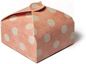img 3 attached to SketchGroup 50 шт. Розовые подарочные коробки в горошек с лентами и наклейками "Спасибо" - роскошная упаковка для вечеринки в стиле "Бэби-душ", свадьбы, вечеринки для невесты - 3x3x2 дюйма (розовый горошек, 50)