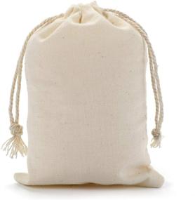 img 1 attached to 🛍️ Muslin Bags Drawstring Cotton Bags - 50 Pcs 4x6 Inch Organic Cotton Fabric Bags for Party Wedding and Home Storage