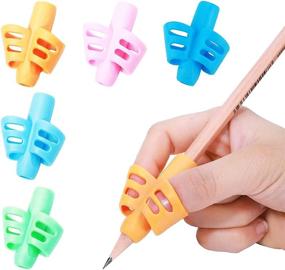img 4 attached to ODDEL Pencil Grips - Enhance Kids' Handwriting with Effective Pencil Holders, Ideal for Toddlers, Preschoolers, and Children - 5PACK