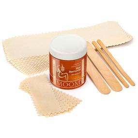 img 3 attached to 🧖 MOOM Organic Sugar Waxing Kit: Natural Hair Removal with Lavender & Chamomile - Includes 18 Waxing Strips & 4 Applicators, for Face & Body - 6 oz., 1 Pack