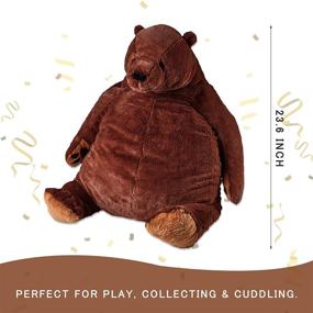 img 3 attached to 🧸 23.6 Inch Giant Simulation Bear Plush Toy - Soft Hugging Pillow - Animal Stuffed Plush Doll - Home Decor - Birthday Gift