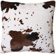 🐄 north end decor faux fur cowhide plush throw 18"x18" with insert pillow - luxurious white throw blanket for cozy comfort logo