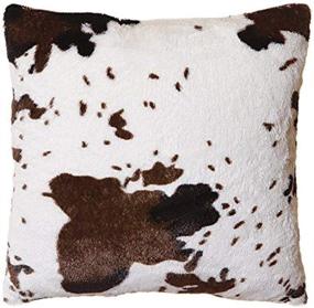 img 4 attached to 🐄 North End Decor Faux Fur Cowhide Plush Throw 18"x18" with Insert Pillow - Luxurious White Throw Blanket for Cozy Comfort