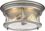 🔆 enhance your interiors with zeyu flush mount ceiling light: 13 inch brushed nickel lamp for corridor kitchen, clear glass shade - zy15-f bn логотип