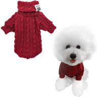 🐶 warm and stylish wine-l colored hzran dog sweater - perfect knitwear for small dogs and cats logo