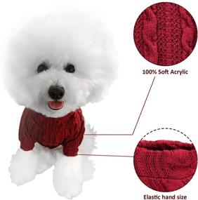 img 1 attached to 🐶 Warm and Stylish Wine-L Colored Hzran Dog Sweater - Perfect Knitwear for Small Dogs and Cats