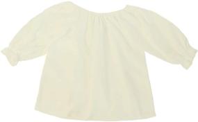 img 1 attached to 👚 3/4 Sleeve Peasant Blouse for Girls (Multiple Colors and Sizes Available)