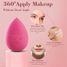 img 2 attached to 💄 5-Piece Makeup Sponge Blender Beauty Set by Larbois - Foundation Blending Sponges for Flawless Application of Liquid, Powder, and BB Cream - Dry and Wet Use Multicolored Beauty Sponges