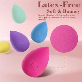 img 3 attached to 💄 5-Piece Makeup Sponge Blender Beauty Set by Larbois - Foundation Blending Sponges for Flawless Application of Liquid, Powder, and BB Cream - Dry and Wet Use Multicolored Beauty Sponges