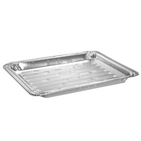 img 1 attached to 🍽️ Heavy-Duty Aluminum Foil Broiler Pans - Disposable Nonstick Oven Broiling Roaster Pan for Burgers, Steaks, Bacon, Roasts, Vegetables - 13 x 9 Inch Rectangular Prep Trays (Pack of 25)