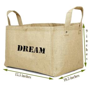 img 3 attached to 👶 Organize Your Baby's Essentials with Collapsible Jute Storage Baskets - Dream Edition