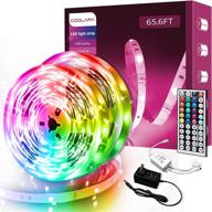 🎨 coolapa 65.6ft led strip lights with 44 keys remote control - color changing rgb light strips for bedroom, kitchen & holiday decoration, 2 rolls of 32.8ft логотип