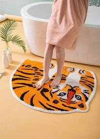 img 1 attached to 🐯 Cute Soft Tiger Shaped Animals Bath Mat Area Rug: Water Absorbent and Non-Slip Small Carpet for Bedroom, Bathroom, Kitchen, Kid's Room Playmat