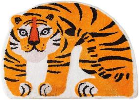 img 2 attached to 🐯 Cute Soft Tiger Shaped Animals Bath Mat Area Rug: Water Absorbent and Non-Slip Small Carpet for Bedroom, Bathroom, Kitchen, Kid's Room Playmat