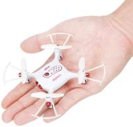 🚁 syma x20 mini pocket drone: compact rc quadcopter with altitude hold and headless mode - white logo