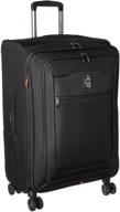 🧳 delsey paris hyperglide softside expandable luggage review: black checked-medium 25 inch spinner with superior maneuverability logo