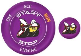 img 4 attached to ToolEpic For Dodge Challenger Charger Scat Pack Decal Accessories 2015-2021 - Engine Start Stop Button Overlay Sticker Emblem - Push To Start Button Plum Crazy Purple Badge Cover - Perfect For Decals