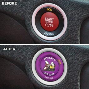 img 3 attached to ToolEpic For Dodge Challenger Charger Scat Pack Decal Accessories 2015-2021 - Engine Start Stop Button Overlay Sticker Emblem - Push To Start Button Plum Crazy Purple Badge Cover - Perfect For Decals