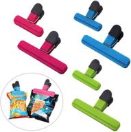 6 large chip clips - heavy duty food bag sealing clamps for coffee, potato and more - assorted colors логотип