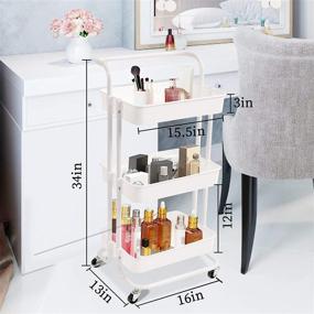 img 3 attached to 🛒 DANPINERA 3 Tier Rolling Utility Cart: Versatile Storage and Organization Solution for Kitchen, Bathroom, Office, Library, Coffee Bar and More!