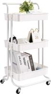 🛒 danpinera 3 tier rolling utility cart: versatile storage and organization solution for kitchen, bathroom, office, library, coffee bar and more! logo