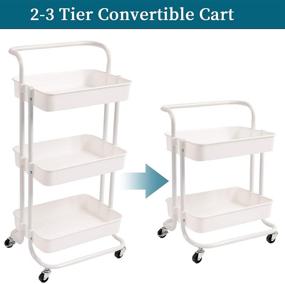 img 1 attached to 🛒 DANPINERA 3 Tier Rolling Utility Cart: Versatile Storage and Organization Solution for Kitchen, Bathroom, Office, Library, Coffee Bar and More!