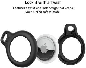img 3 attached to 🔒 Black AirTag Key Ring Case - Secure Holder Accessory with Scratch Resistance, Protective Cover for Air Tag