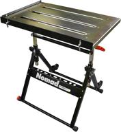 🔧 strong hand tools nomad ts3020 steel welding table in black - adjustable angle & height, casters, retractable guide rails & eccentric leveling foot - three 1.1″ (28mm) tabletop slots logo