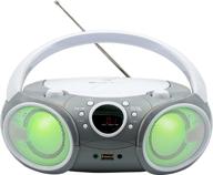 🎵 портативный cd/cd-r/cd-rw магнитофон singing wood с bluetooth, usb, am/fm радио, aux-входом, гнездом для наушников, складной ручкой для переноски, светодиодной подсветкой - цвет space grey (новая версия 2021) логотип