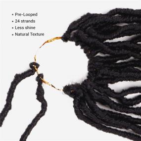 img 1 attached to 🔥 Premium 22 Inch AU-THEN-TIC Nu Faux Locs: Soft Crochet Hair for Trendy Butterfly, Distressed, and Goddess Styles - 6 Pack, Shade 1