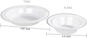 img 3 attached to Nervure 50PCS Silver Plastic Bowls - 12oz Disposable Bowls (25pcs) & 6.5oz Dessert/Salad Bowls (25pcs) - Ideal for Party, Wedding, and Holiday Supplies