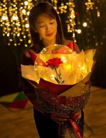 img 2 attached to 🎈 Thanksgiving Day Balloon Bouquet: DIY Led Rose Flower Luminous Balloon for Family and Lovers - Perfect for Wedding, Home Decoration, and Birthday Gift for Girlfriends