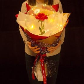 img 4 attached to 🎈 Thanksgiving Day Balloon Bouquet: DIY Led Rose Flower Luminous Balloon for Family and Lovers - Perfect for Wedding, Home Decoration, and Birthday Gift for Girlfriends