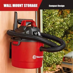 img 2 attached to 🧹 Vacmaster Red Edition VOM205P 1101 Portable Wet-Dry Shop Vacuum | 2.5 Gallon | 2 Peak HP | 1-1/4 inch Hose