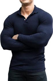 img 4 attached to COOFANDY Muscle Shirts Sleeve Collar Men's Clothing in Shirts