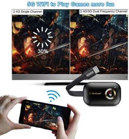 img 2 attached to 🔌 Portable Wireless Display Dongle Adapter with Dual Band WiFi, 1080P HDMI Screen Mirroring Compatibility for Miracast, Airplay, Android, iOS, iPhone, iPad, Mac, PC, TV, Monitor
