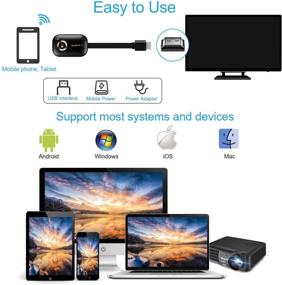 img 1 attached to 🔌 Portable Wireless Display Dongle Adapter with Dual Band WiFi, 1080P HDMI Screen Mirroring Compatibility for Miracast, Airplay, Android, iOS, iPhone, iPad, Mac, PC, TV, Monitor