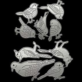 img 4 attached to Embossing Birds Cutting Dies Stencils Scrapbooking Bird Die Cuts - 9 Pcs Carbon Steel for DIY Albums, Kids Crafts, New Year/Wedding/Valentine's/Present/Greeting Cards Making