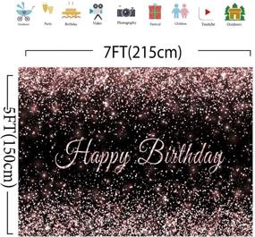 img 3 attached to 🎉 Haboke 7x5ft Durable Fabric Happy Birthday Backdrop - Pink and Black with Shiny Gold Dot Glamour Sparkle for Sweet 16 Party - Banner Decor Supplies Photo Props - Ideal Photography Background for Women and Girls