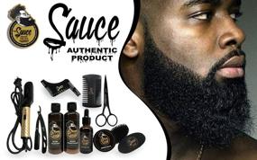 img 4 attached to 🧔 Complete Beard Grooming Kit: Straightener, 12 Items, Ideal Line-Up Tool, Beard Wash, Oil, Balm - Perfect Gift for Men, Authentic Product by Sauce