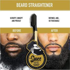 img 3 attached to 🧔 Complete Beard Grooming Kit: Straightener, 12 Items, Ideal Line-Up Tool, Beard Wash, Oil, Balm - Perfect Gift for Men, Authentic Product by Sauce