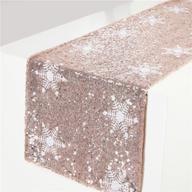 🎄 trlyc christmas snowflake rose gold sequin table runner - elegant 12x72 decorative piece logo