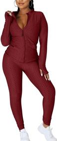 img 4 attached to Cailami Legging Tracksuit Workout Outfits Sports & Fitness