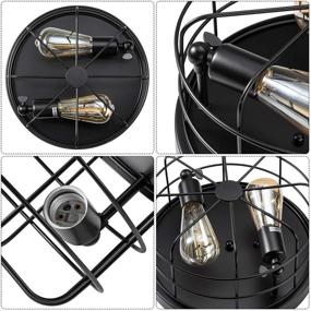 img 2 attached to Vintage Metal Cage Industrial Semi Flush Mount Ceiling Light with 2 Lights for Various Spaces