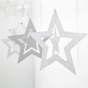 img 1 attached to Shimmering Glitter Star Garlands: Stunning 3D Decorations for Party Supplies, Engagements, Weddings, Birthdays, and more!