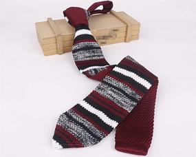 img 2 attached to 👔 Men's Accessories and Ties: Knitted Border Patterned Necktie, Cummerbunds & Pocket Squares