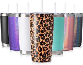 img 4 attached to 🐆 Civago Stainless Steel Leopard Insulated Tumbler