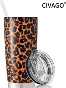 img 3 attached to 🐆 Civago Stainless Steel Leopard Insulated Tumbler